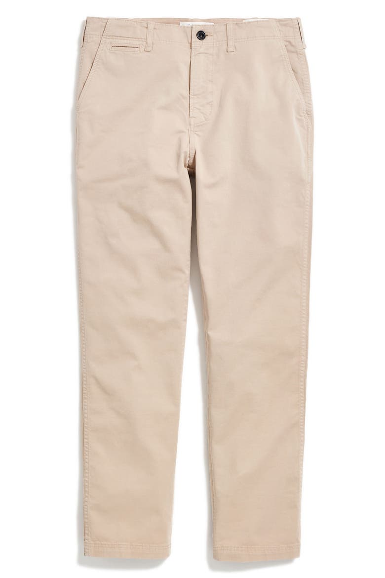 Flat Front Strech Cotton Chinos, Alternate, color, KHAKI