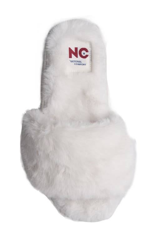 National Comfort Macklin Faux Fur Slipper In White