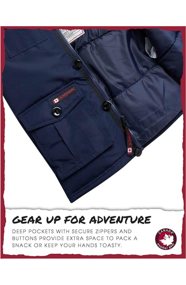 CANADA WEATHER GEAR Boys' Heavyweight Winter Ski Jacket, Alternate, color, Navy