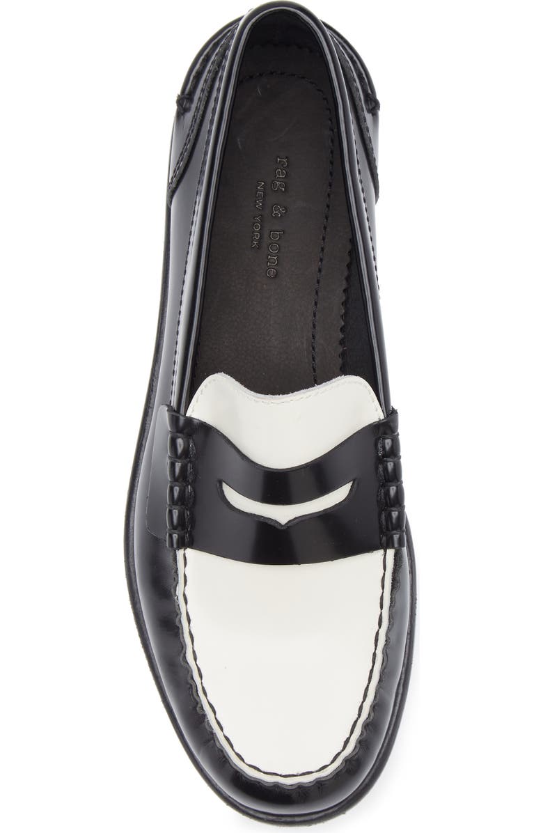 rag & bone Carter Penny Loafer, Alternate, color, Black/ White