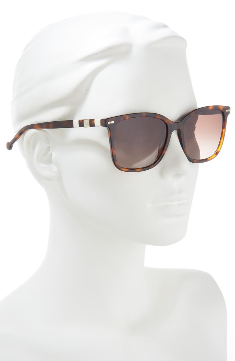 Carolina Herrera 57mm Square Sunglasses, Alternate, color, Havana Ivory
