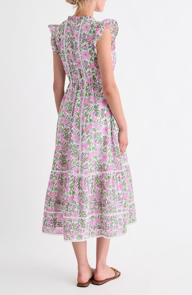 vineyard vines Abigail Floral Print Fluttering Sleeve Maxi Dress, Alternate, color,