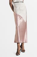 MANGO Crinkled Satin Midi Skirt