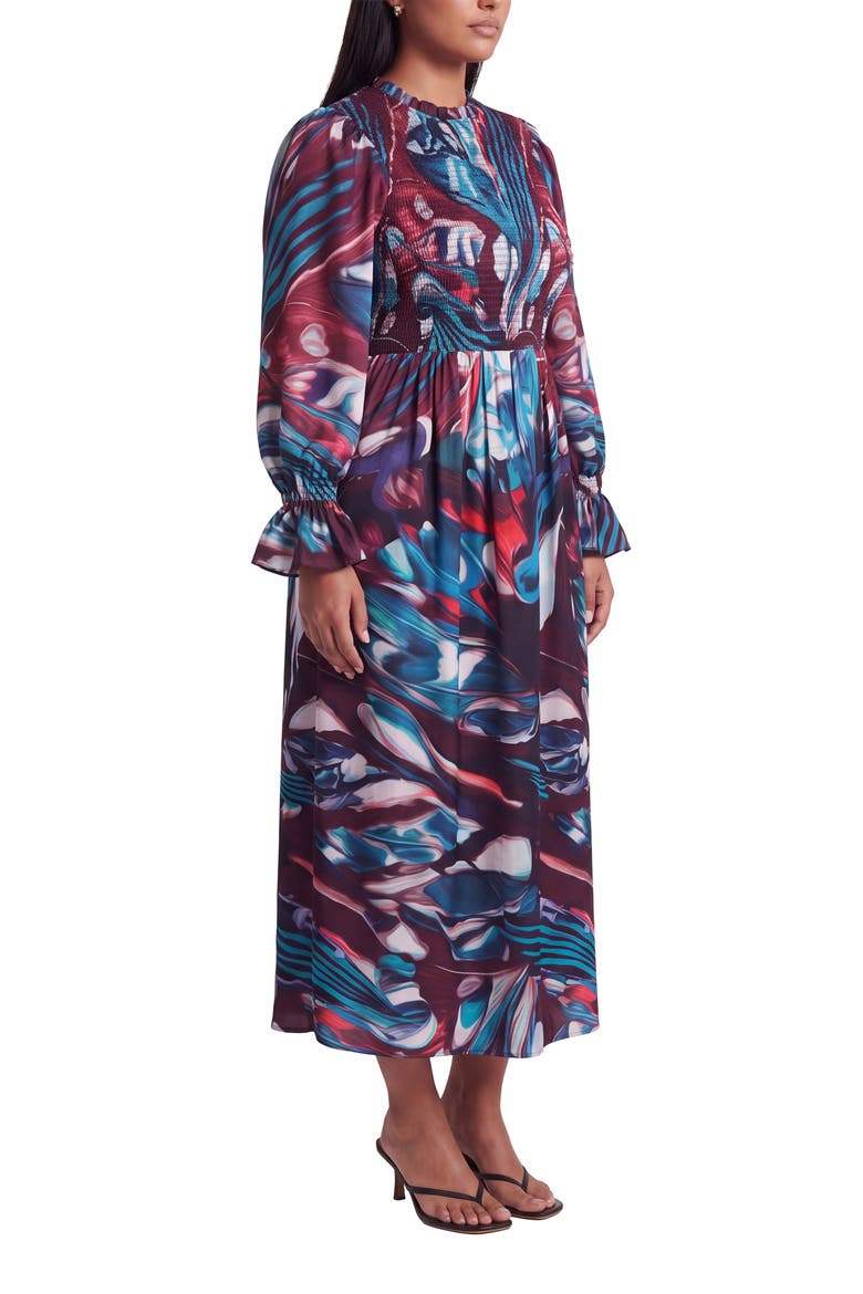 Aurnia Smocked Maxi Dress, Alternate, color, MULTI BLUE