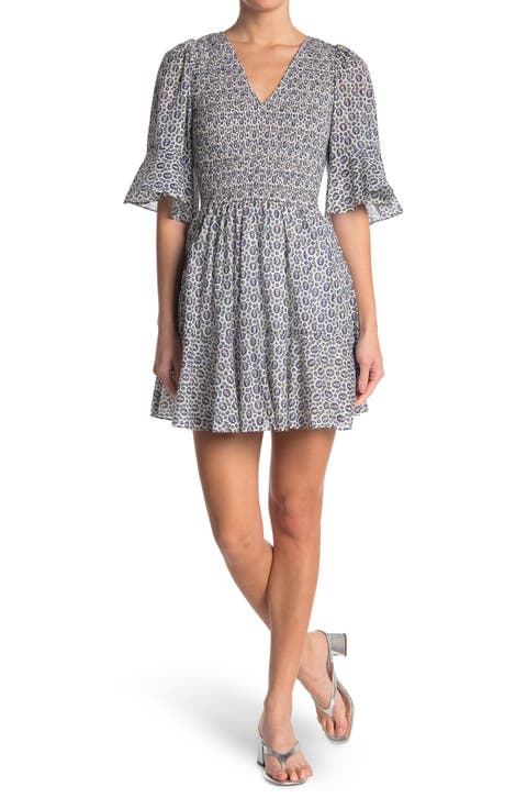 Petula Flutter Sleeve Smocked Dress