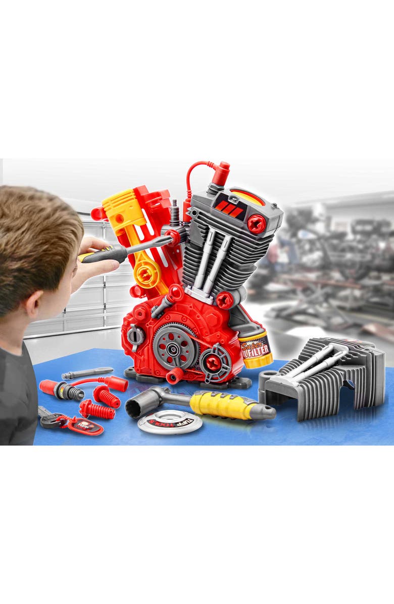 Lanard Tuff Tools 25 Piece Motorcycle Engine Building Set, Alternate, color, Multicolored