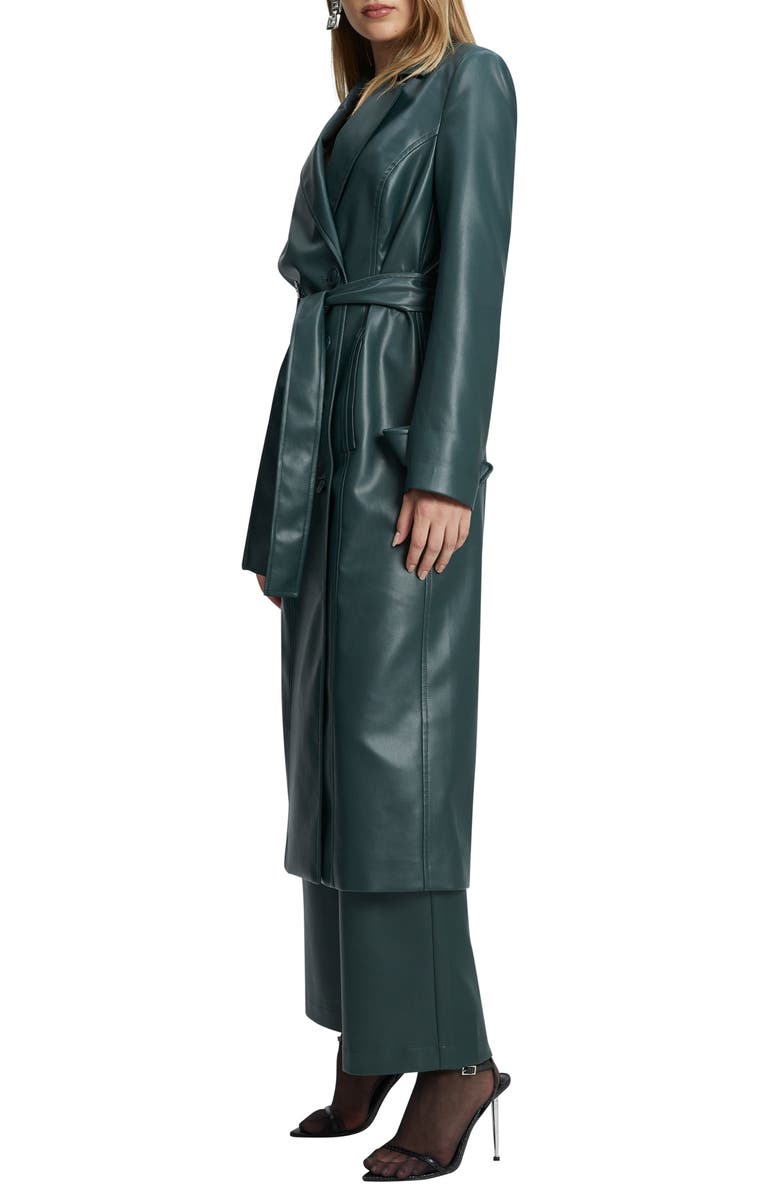 Bardot Double Breasted Faux Leather Trench Coat, Alternate, color,