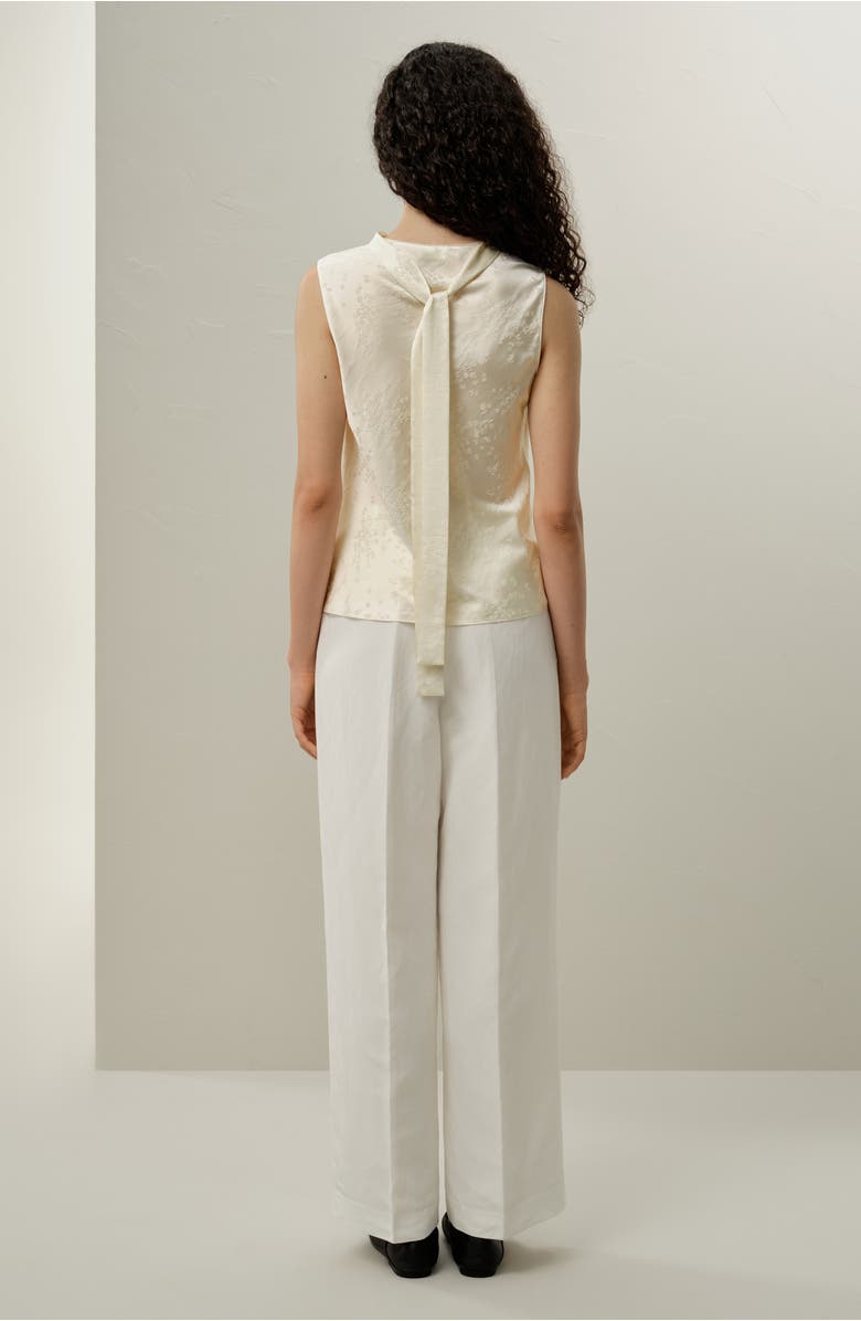 Lilysilk Ying Jacquard Silk Tank, Alternate, color, Lily White