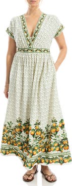 MAX STUDIO Surplice Neck Short Sleeve Maxi Dress