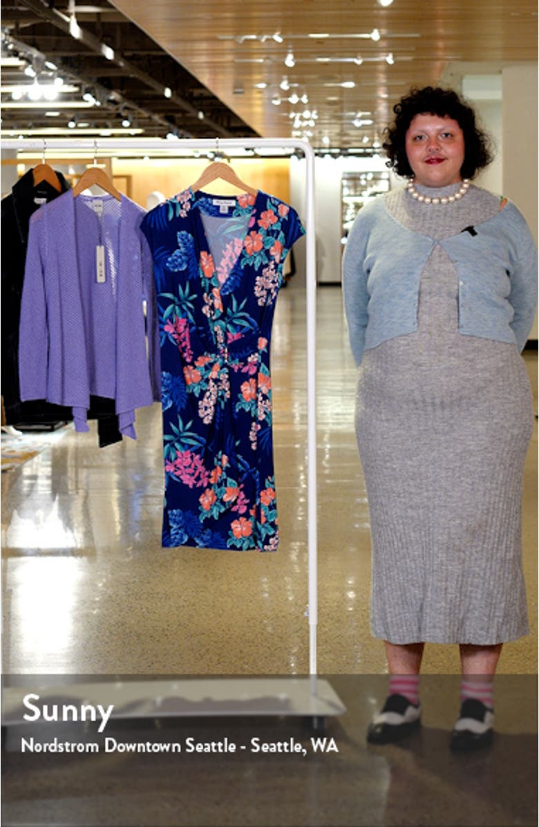 Clara Bouquet Short Sleeve Faux Wrap Dress, sales video thumbnail