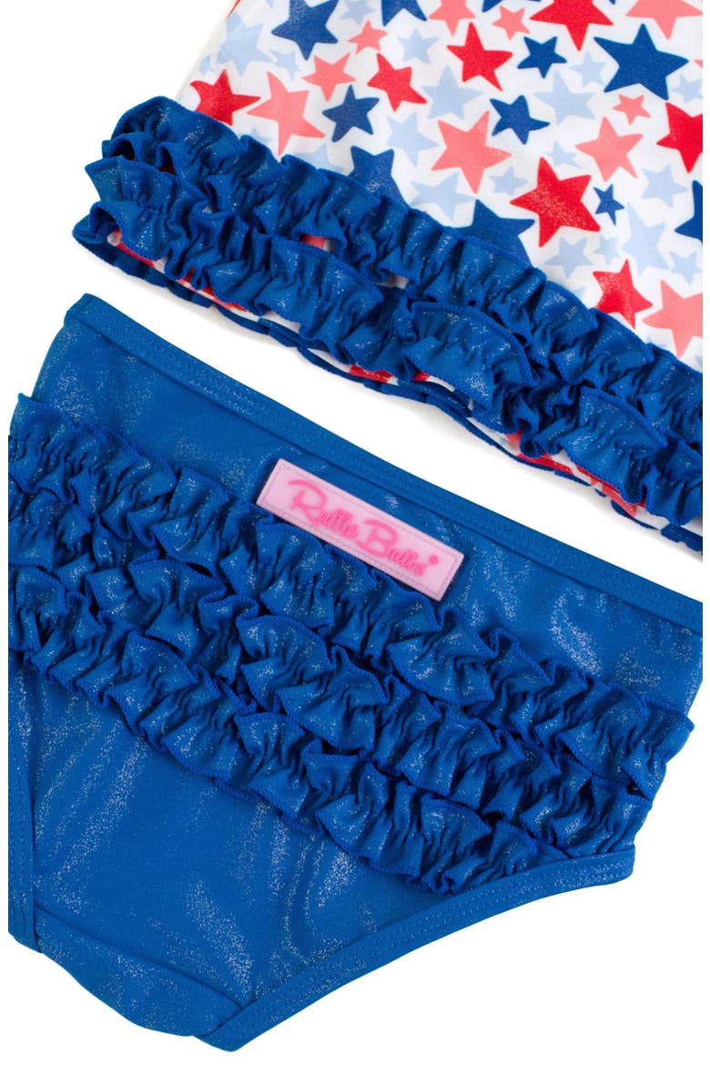 Shimmer Star Spangled Rashguard Two-Piece Swimsuit, Alternate, color, SHIMMER STAR-SPANGLED