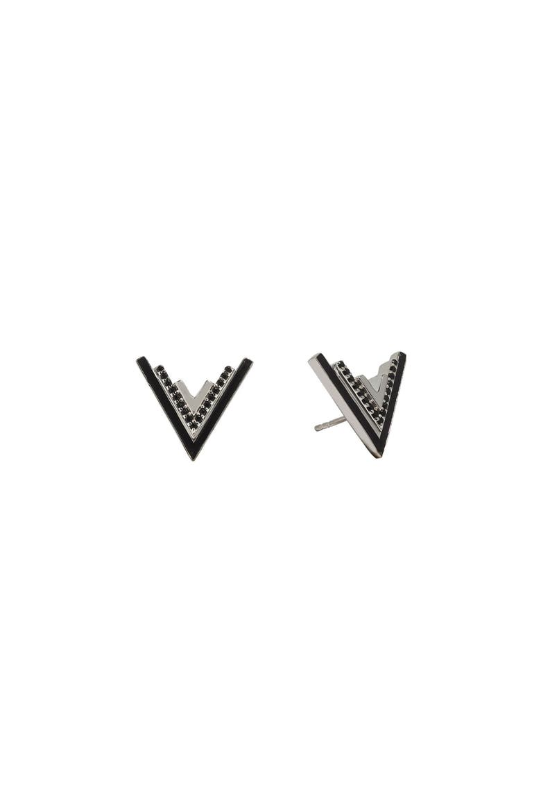 Valor Silver Onyx Stud Earrings, Main, color, Silver