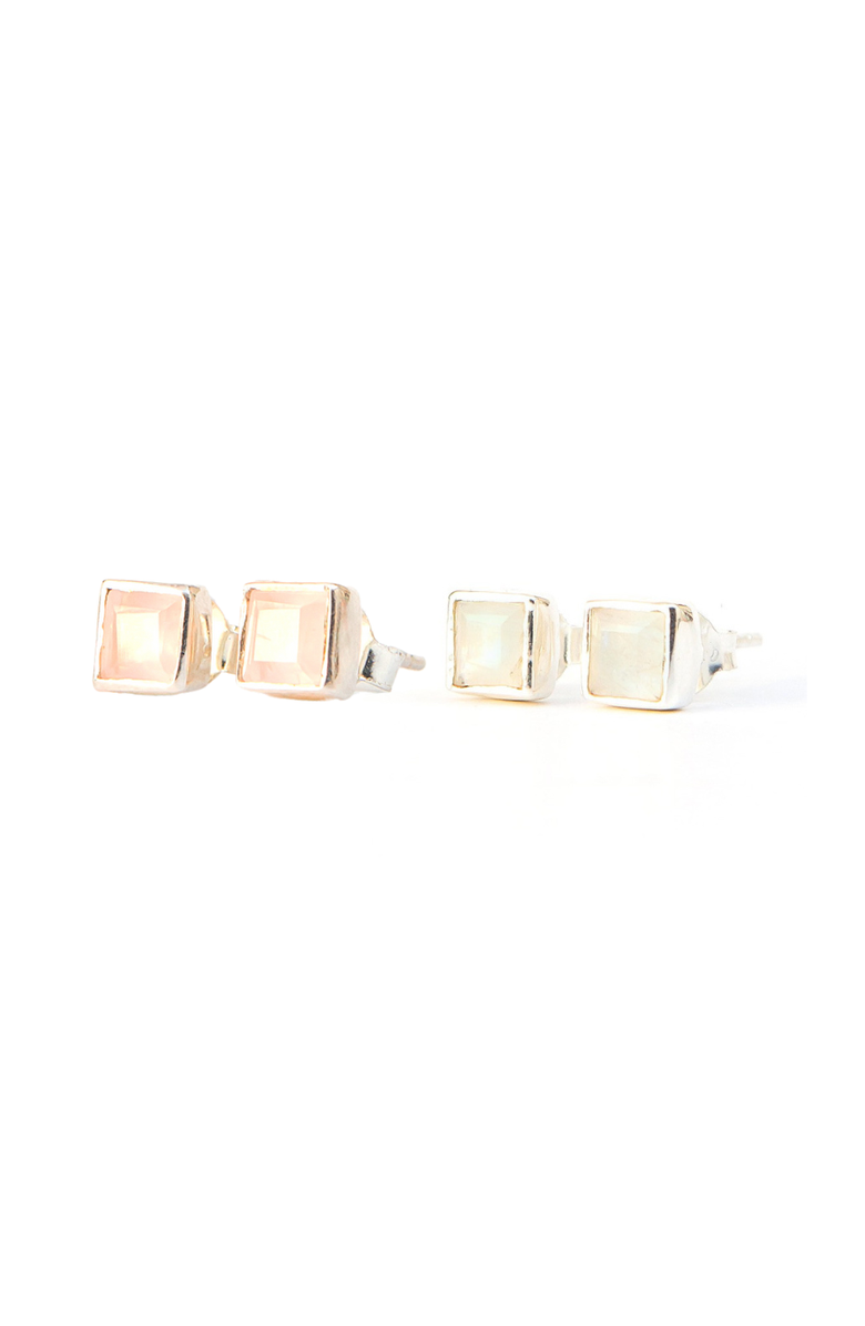 Fair Anita Crystal Waters Studs, Main, color, Silver