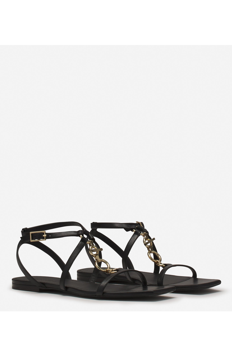 Lanvin Mesure Flat Leather Sandals, Alternate, color,