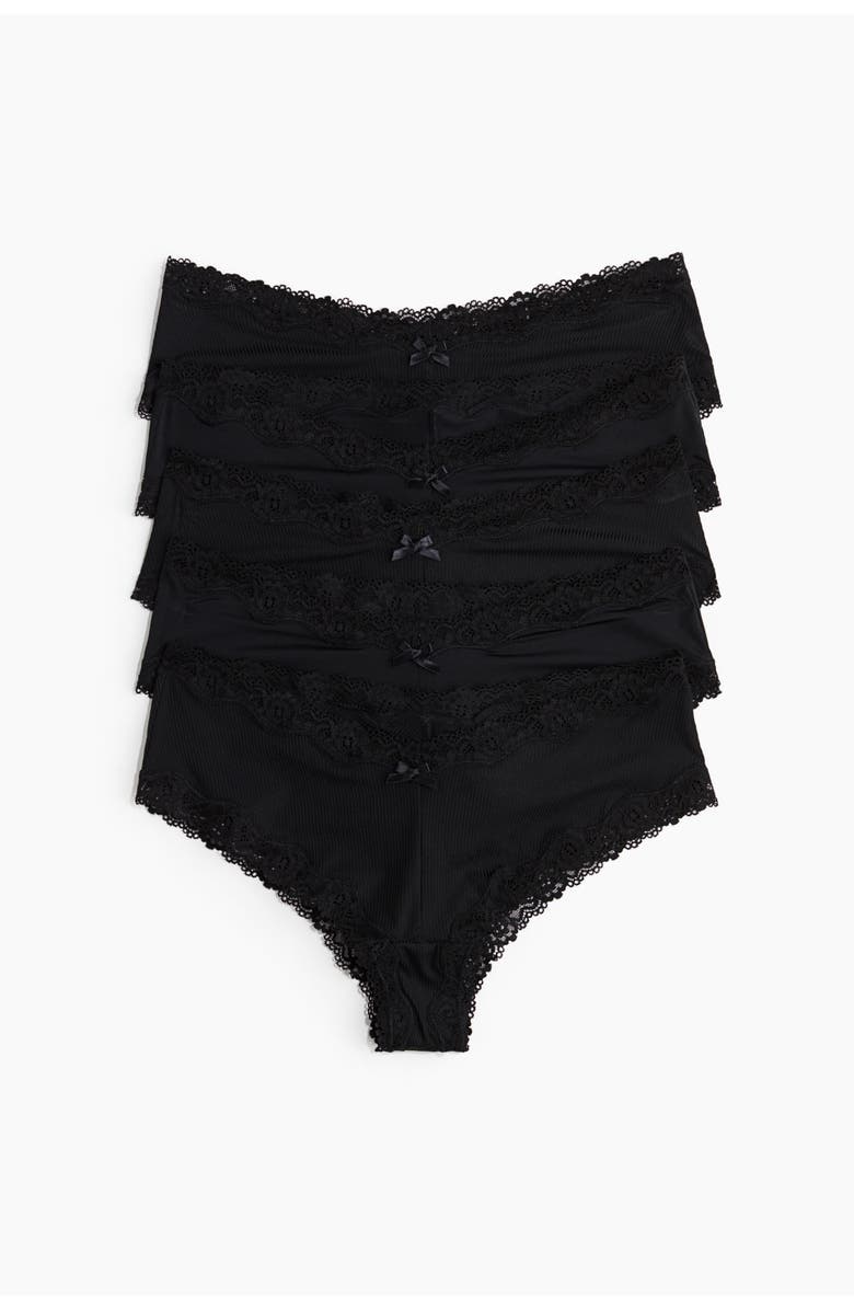 H&M 5-pack microfiber hipster briefs, Main, color, Black