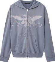 AllSaints Aeterna Graphic Zip Hoodie
