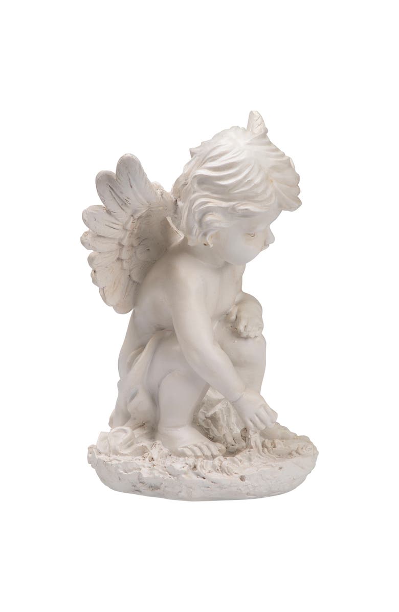Northlight Reaching Cherub Angel Outdoor Garden Statue - 12", Alternate, color, Ivory