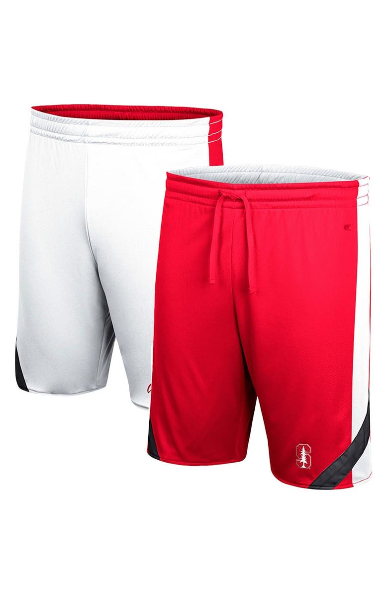 COLOSSEUM Men's Colosseum Cardinal/White Stanford Cardinal Am I Wrong Reversible Shorts, Main, color, 