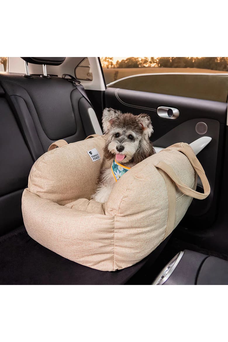 First Class Dog Car Seat Bed, Alternate, color, Khaki