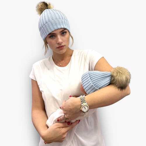 Accouchée Mom N Me Beanie Set In Blue