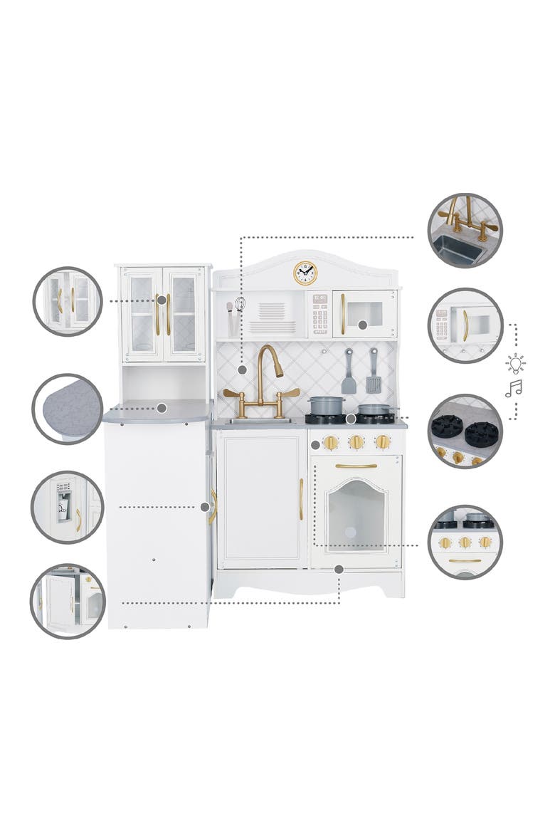 Little Chef Upper East Retro Kitchen Playset, Alternate, color, WHITE / GOLD