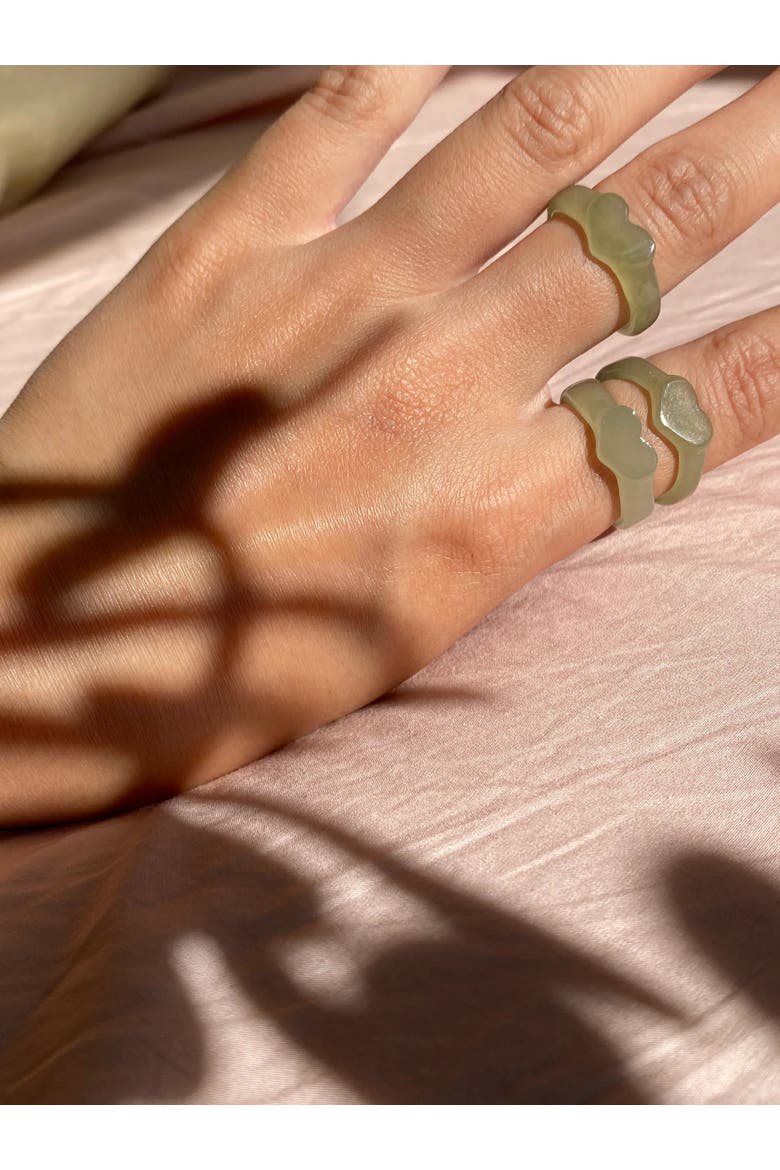 Heart Jade ring, Alternate, color, Light green