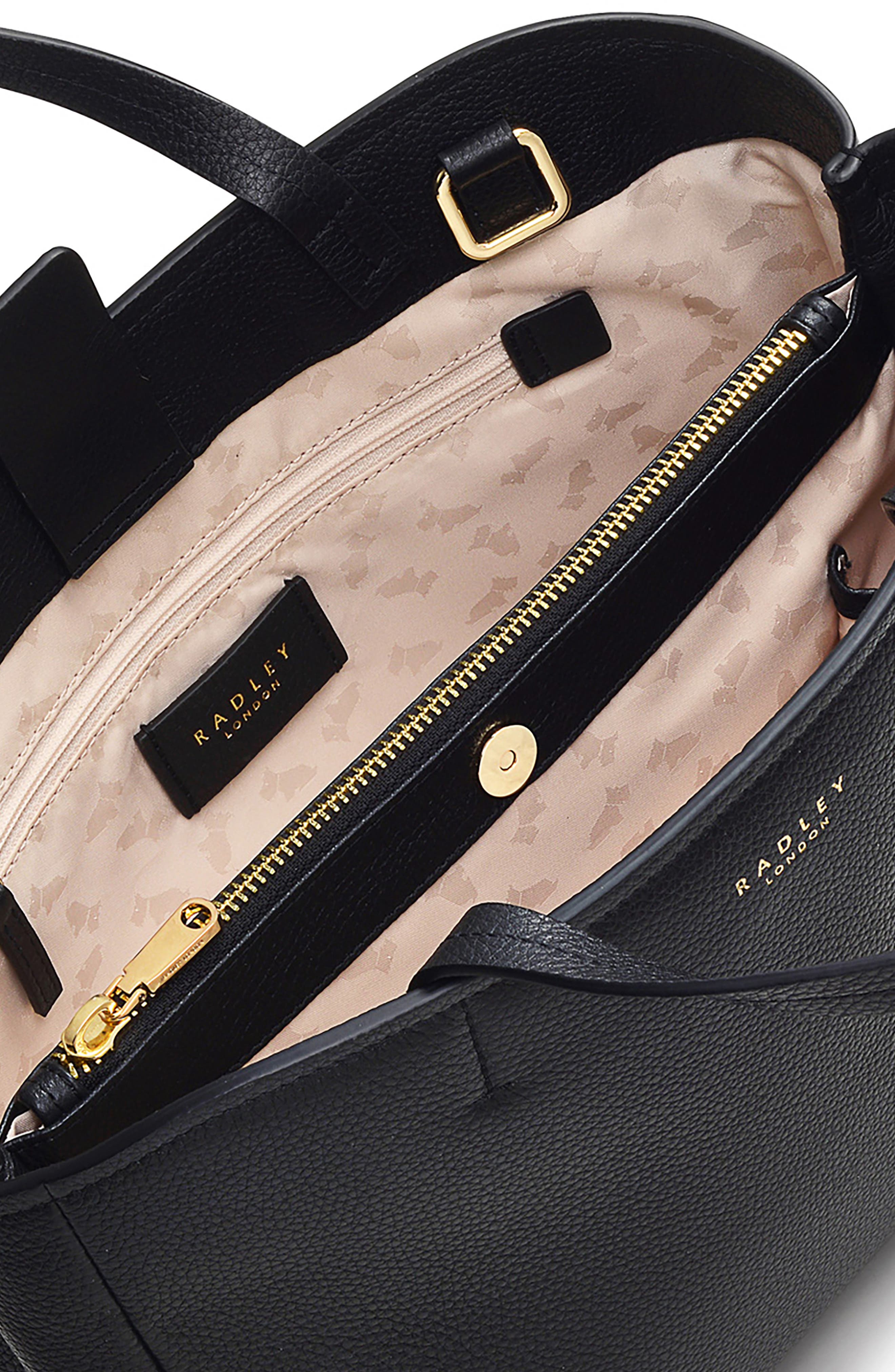 Radley New Haven Road Medium Top Zip Leather Tote Bag, Alternate, color, Black