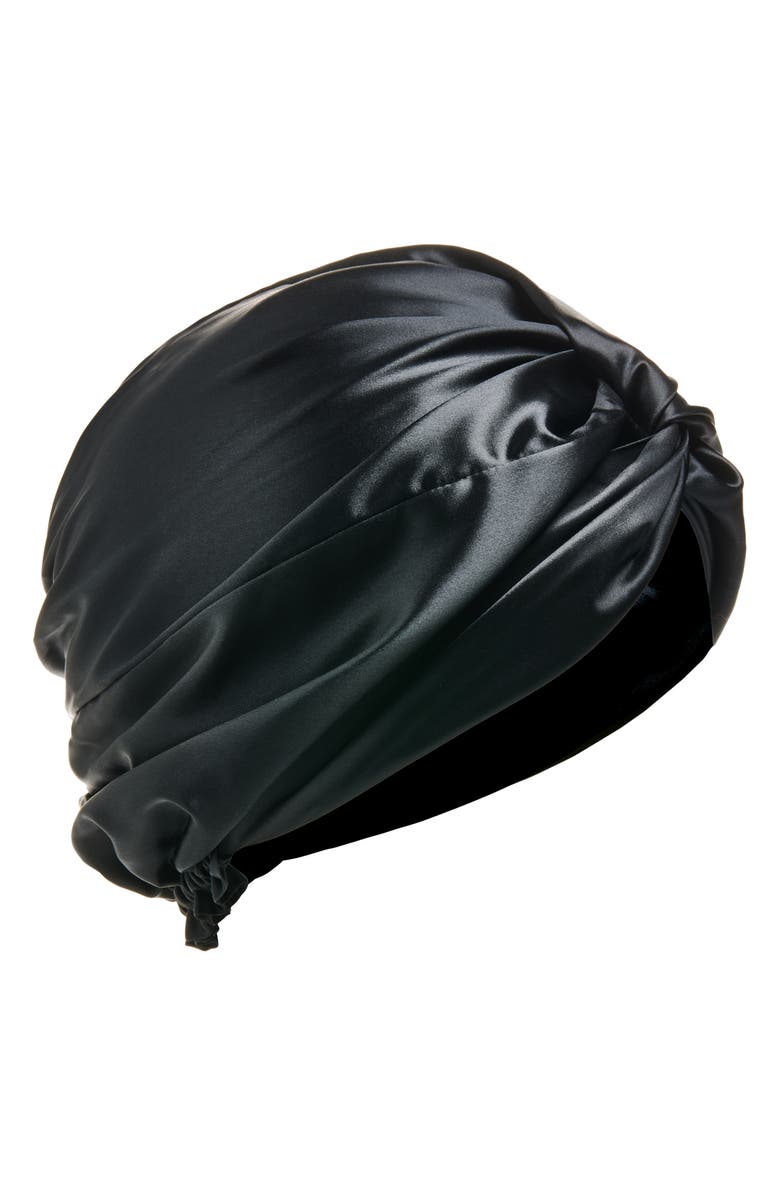 BLISSY Mulberry Silk Hair Bonnet, Main, color, Midnight Black