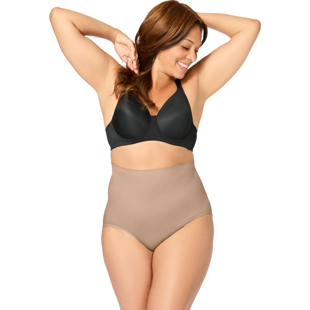 Secret Solutions Instant Shaper Medium Control Seamless High Waist Brief In Neutral