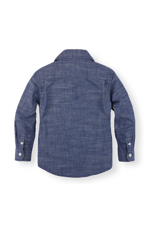 Kids' Organic Long Sleeve Chambray Button Down Shirt (Little Kid and Big Kid)