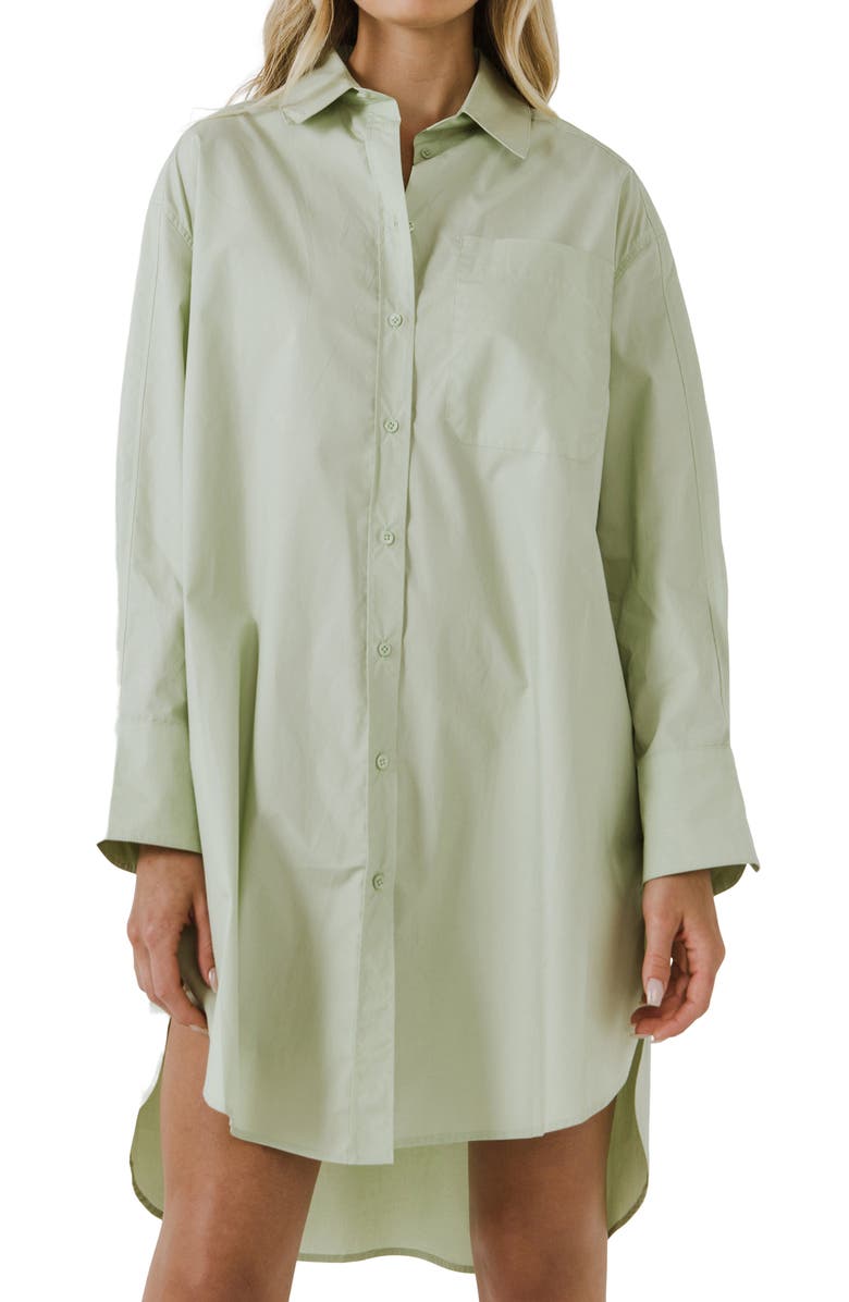 English Factory Classic Collar Shirtdress, Alternate, color, Pistachio
