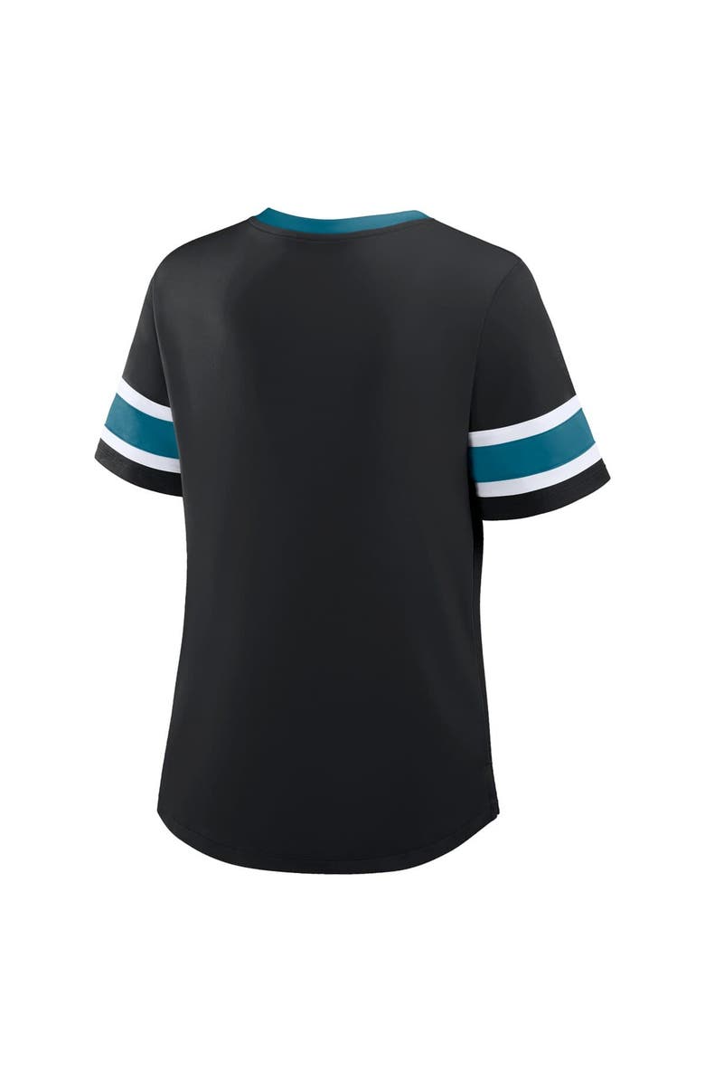 FANATICS Women
s Fanatics Black Jacksonville Jaguars Redzone Draw Play Athena Lace-Up T-Shirt, Alternate, color, Black