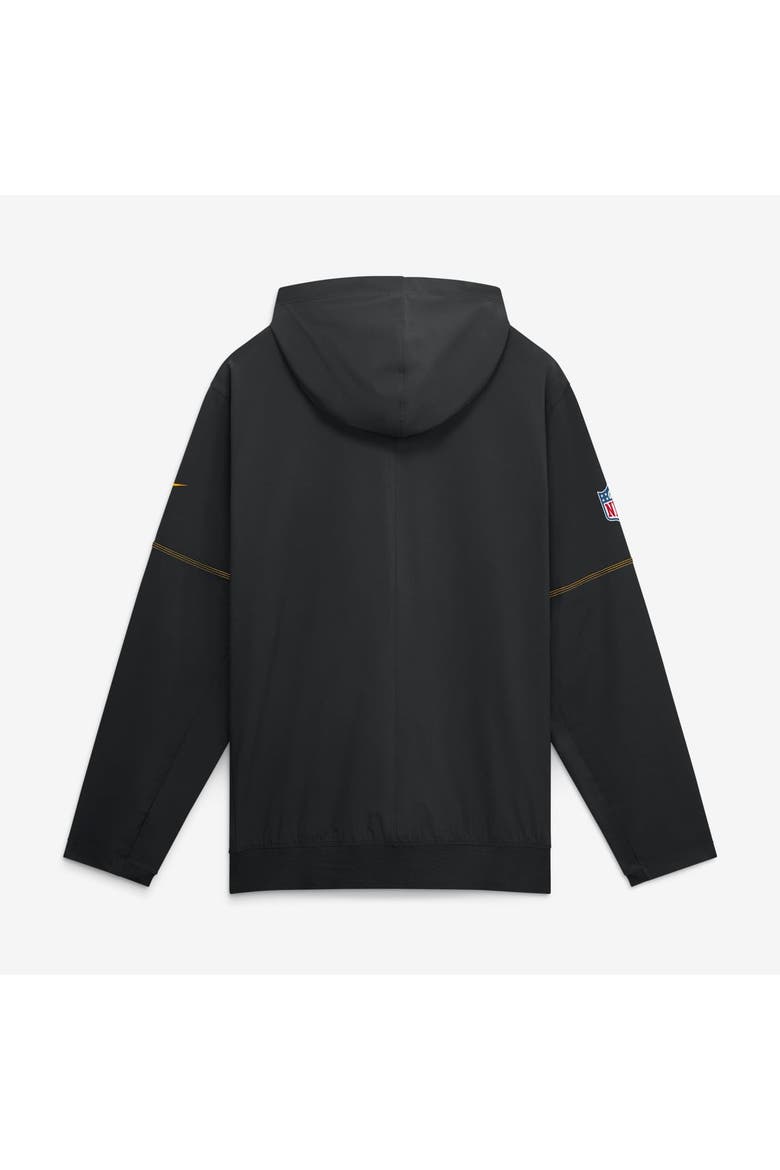 Men's Nike Black Pittsburgh Steelers Sideline Logo Glory Anorak Half-Zip Hooded Jacket, Alternate, color, Black