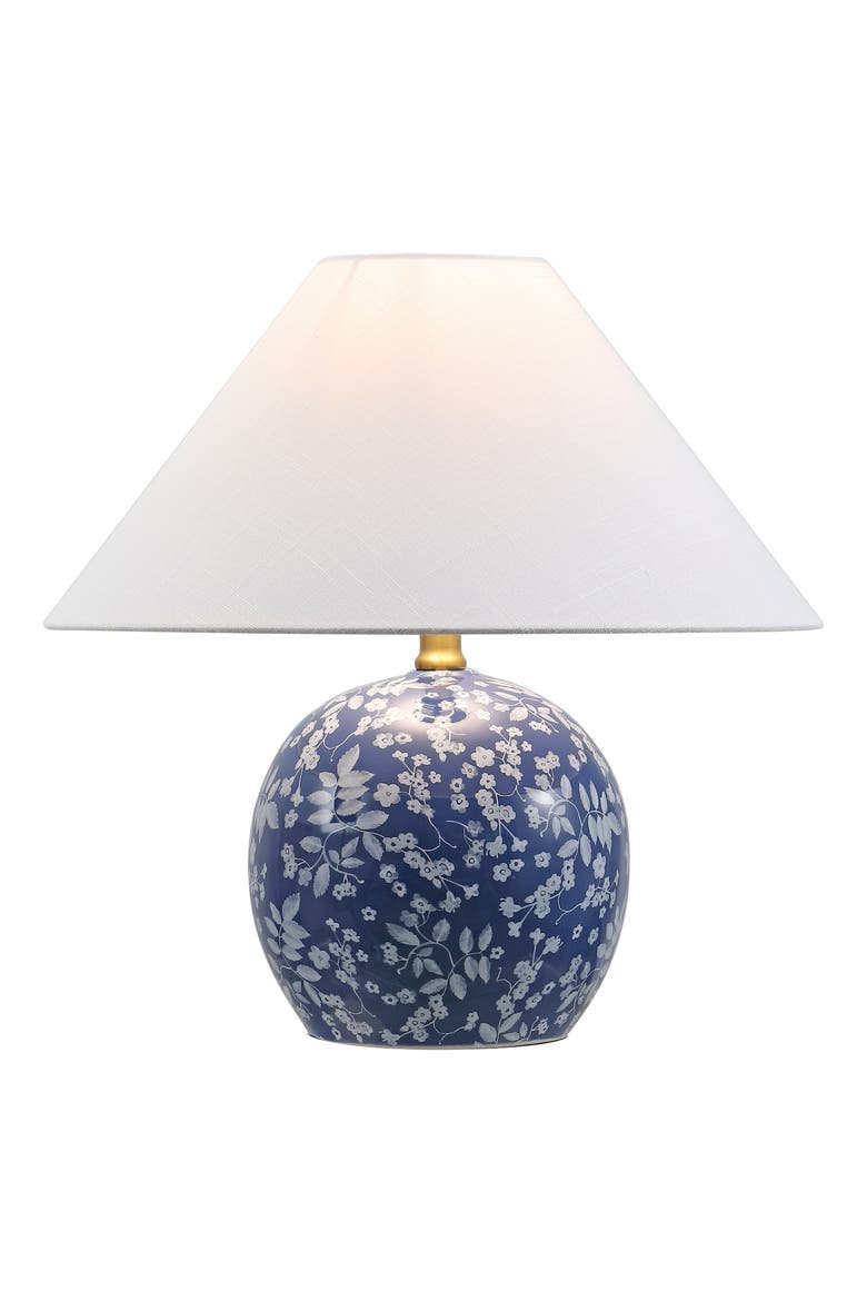 Felice Cottage Floral Ceramic Globe LED Table Lamp, Main, color, Blue/White