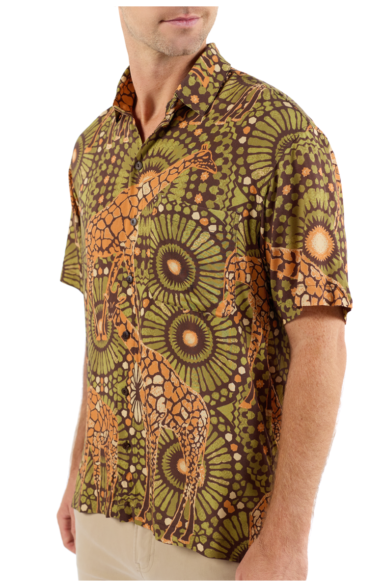 Kenny Flowers The Africa - Short Sleeve Shirt, Alternate, color, Brown