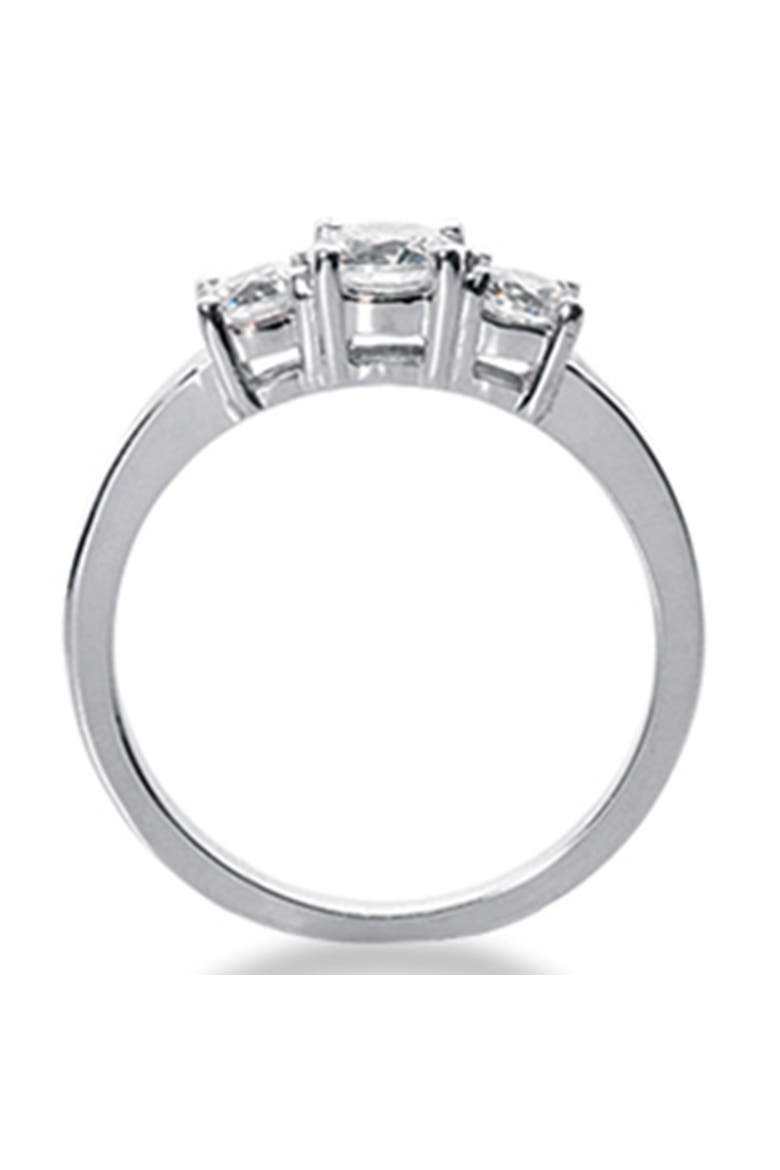 1/4 Ct Three Stone Lab Grown Diamond Engagement Ring 10k Gold, Alternate, color, 10k White Gold