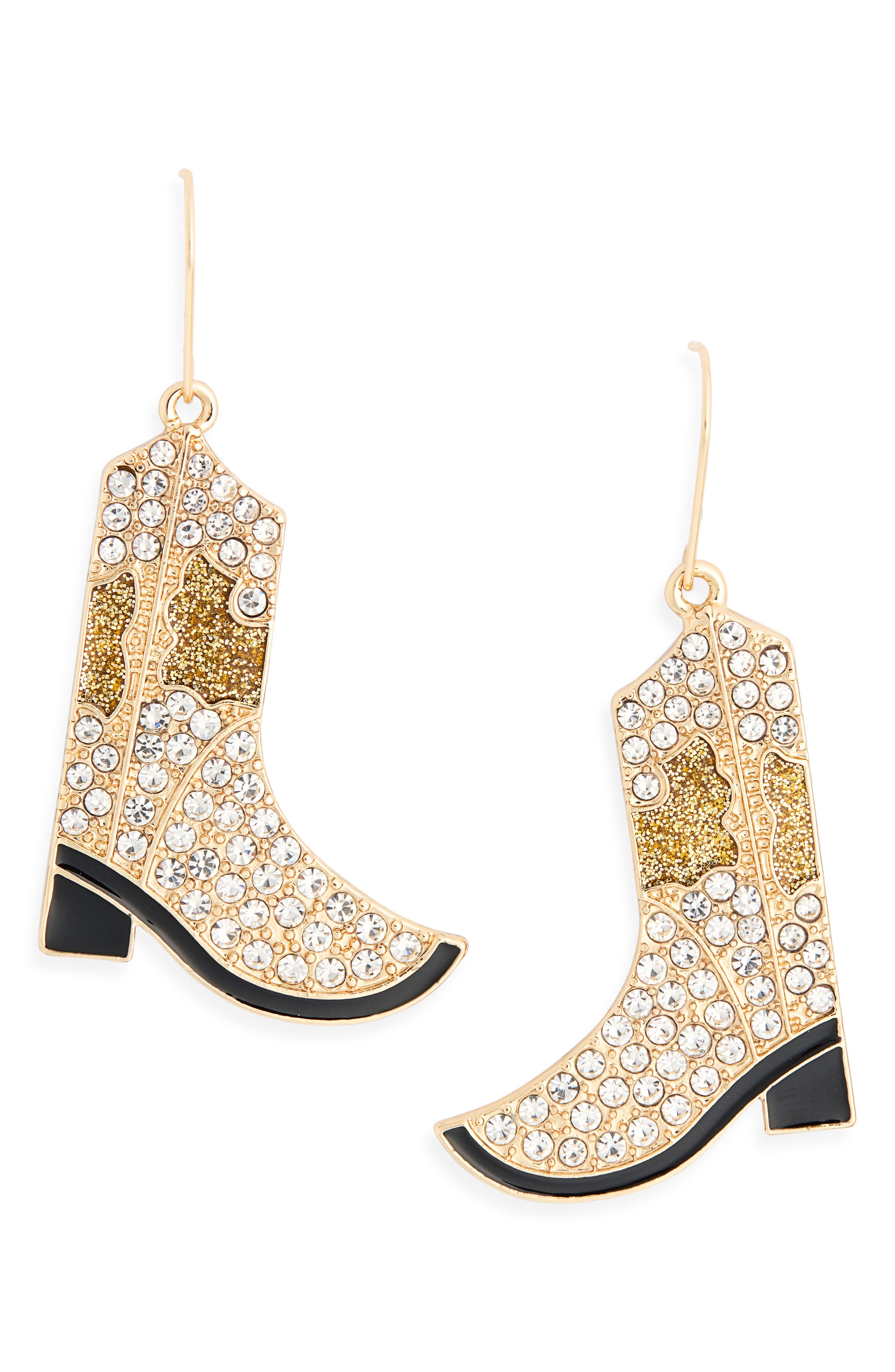 Leith Cowboy Crystal Pavé Drop Earrings