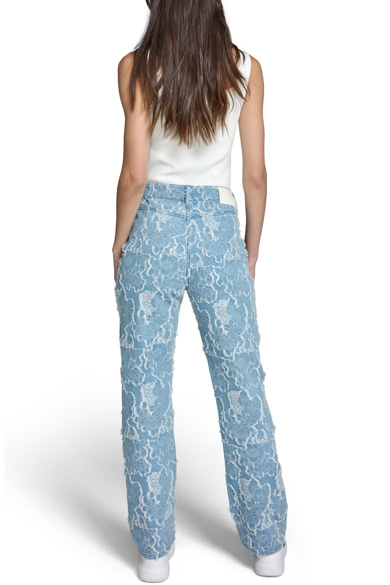 Floral Jacquard Jeans, Alternate, color, SKY BLUE