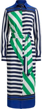Lauren Ralph Lauren Fayella Stripe Long Sleeve Midi Shirtdress