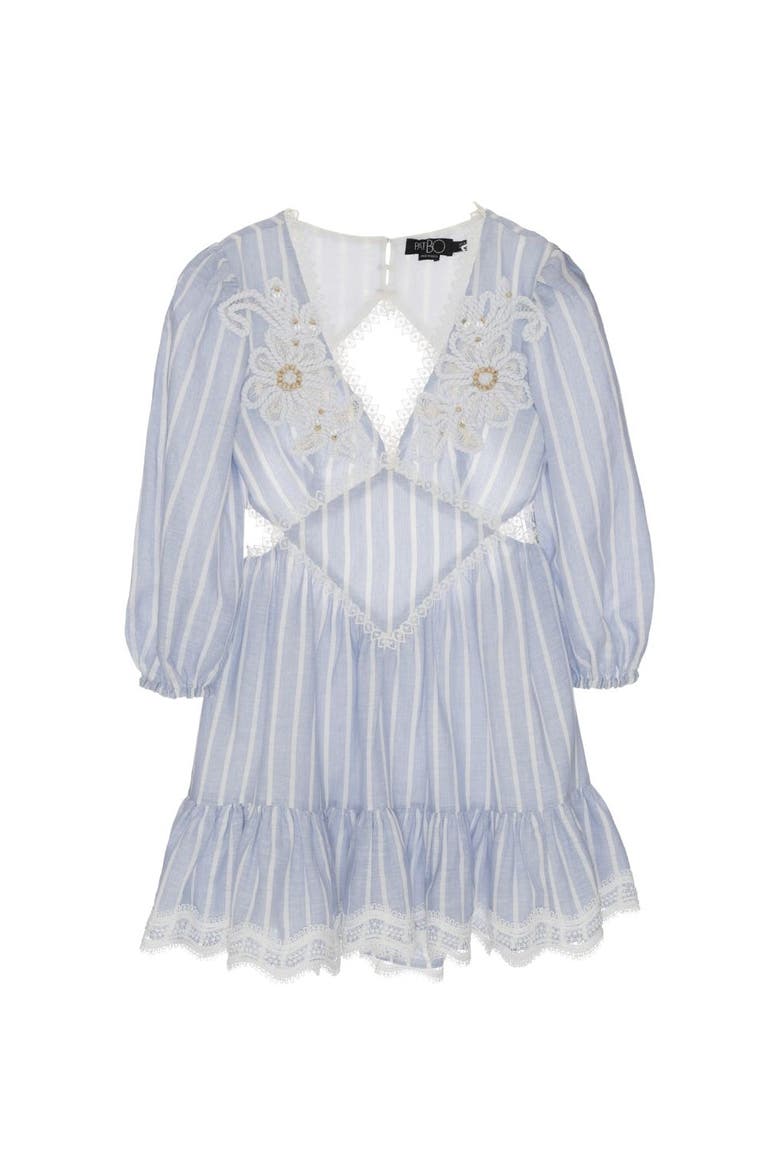 Marine Linen Mini Dress, Main, color, BLUE