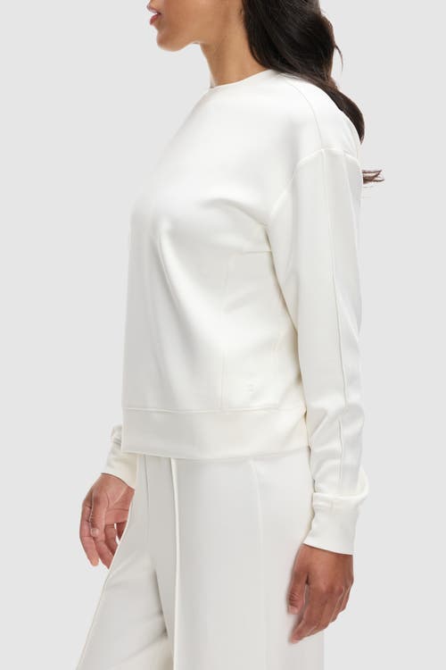 Peloton Washed Interlock Pintuck Crewneck In Pearl