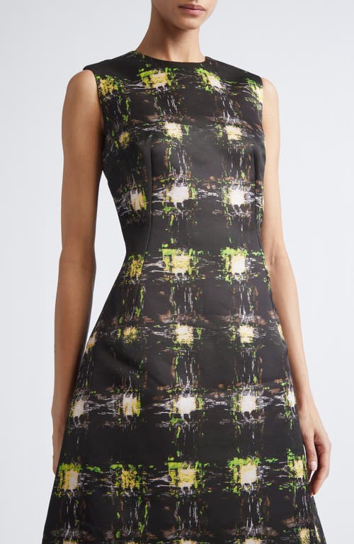 Emilia Wickstead Rumi Genzianella Fit & Flare Midi Dress In Black