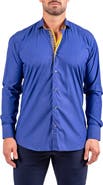 Maceoo Einstein Resistance0126 Blue Button-Up Shirt