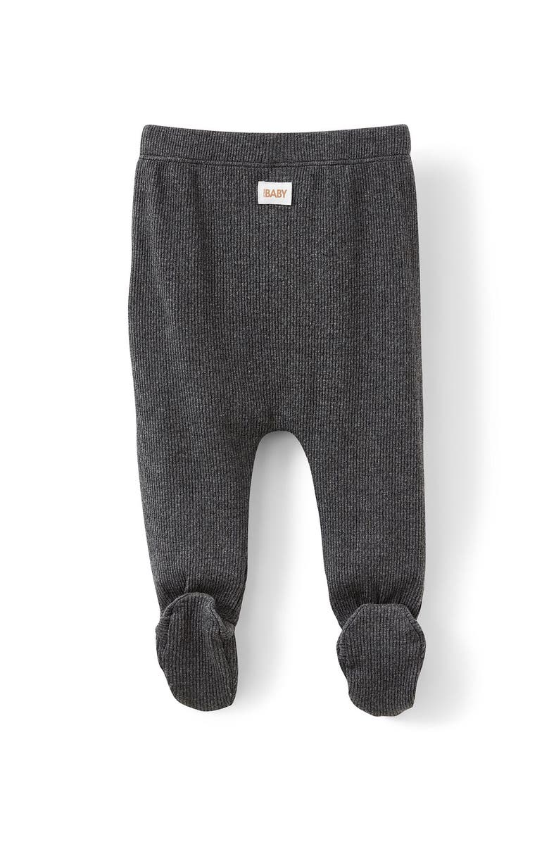 Cotton On Kids Organic Pointelle Legging, Alternate, color, Charcoal Marle