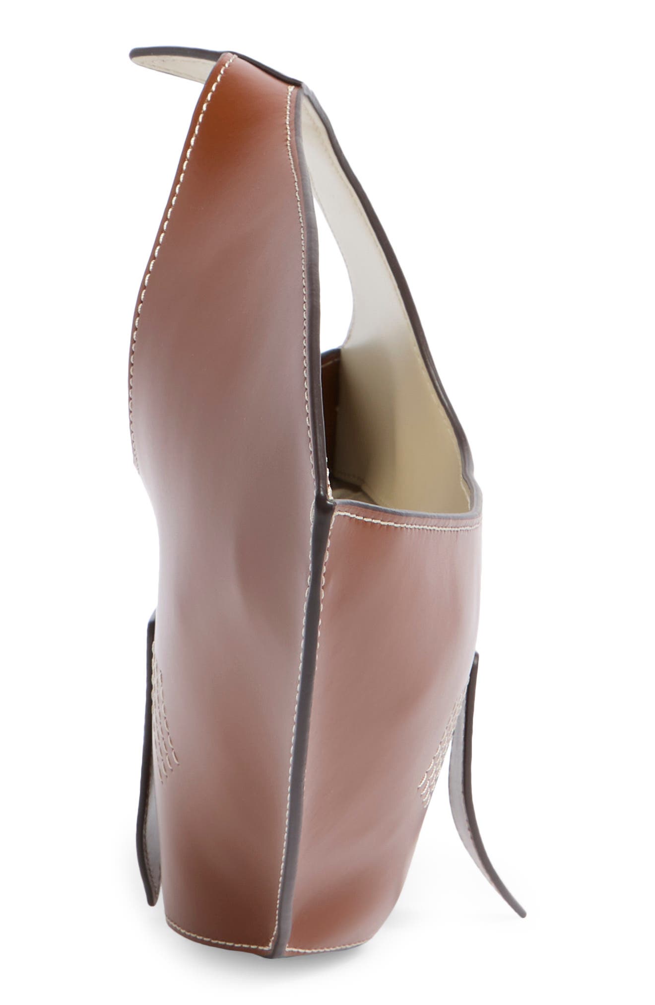 STAUD Leather Shark Bag, Alternate, color, Tabacco