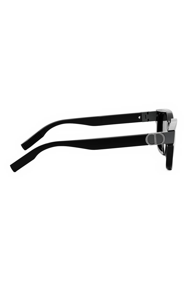 CD Icon S1I 54mm Geometric Sunglasses, Alternate, color, SHINY BLACK / SMOKE