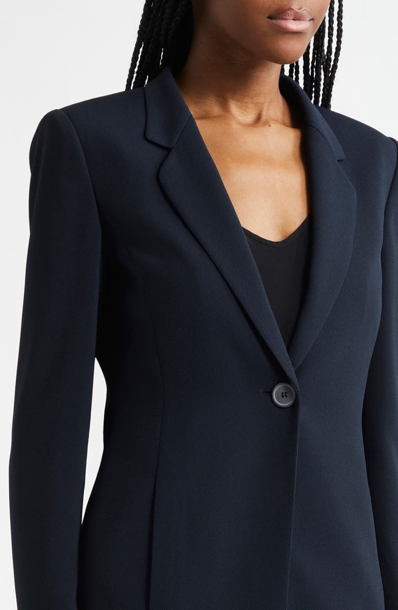 Emporio Armani Textured One-Button Blazer, Alternate, color, Navy Blue