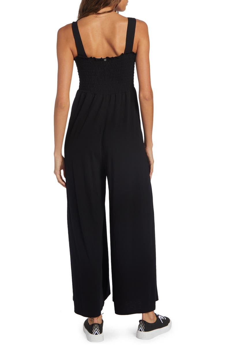 Roxy Just Passing By Smocked Bodice Jumpsuit, Alternate, color,