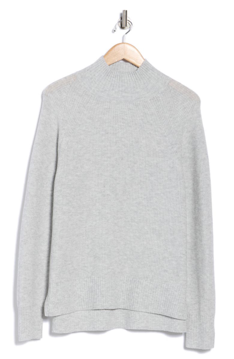 NORDSTROM RACK Raglan Sleeve Mock Neck Sweater, Alternate, color, Grey Light Heather