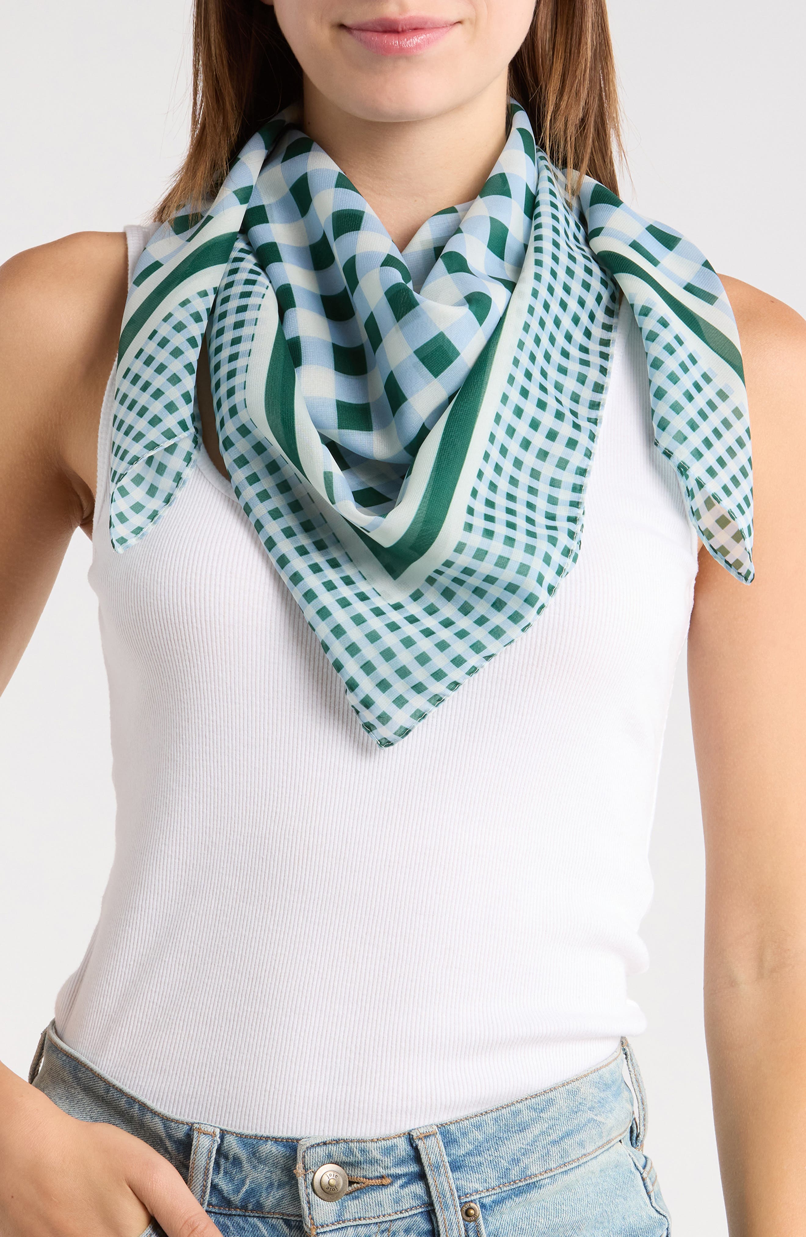 Steve Madden Gingham Square Scarf